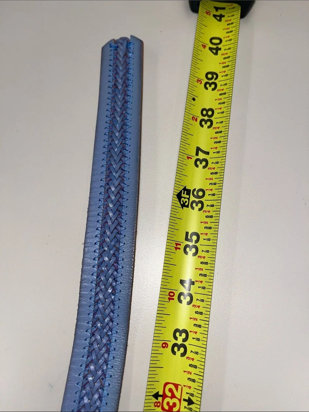 J. Crew Pale Blue Braided Leather Belt with Antique Brass Rings XS/S - Picture 9 of 13